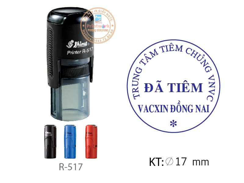 Dấu liền mực R-517, KT: phi 17mm