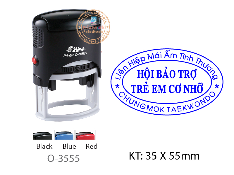 Dấu liền mực O-3555, KT: 35 x 55mm