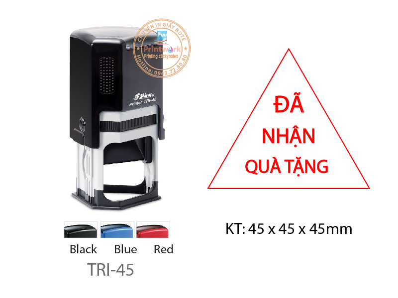 Dấu liền mực Hình Tam Giác TRI-45, KT: 45 x 45 x 45mm