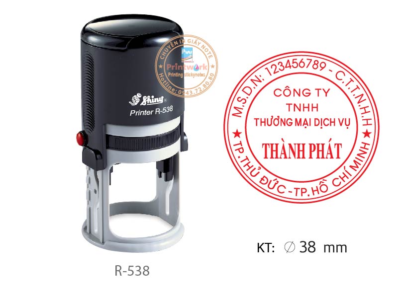 Dấu tròn công ty R-538, KT: phi 38mm