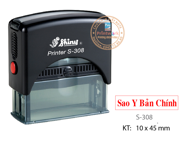 Dấu liền mực S-308, KT: 13 x 45 mm